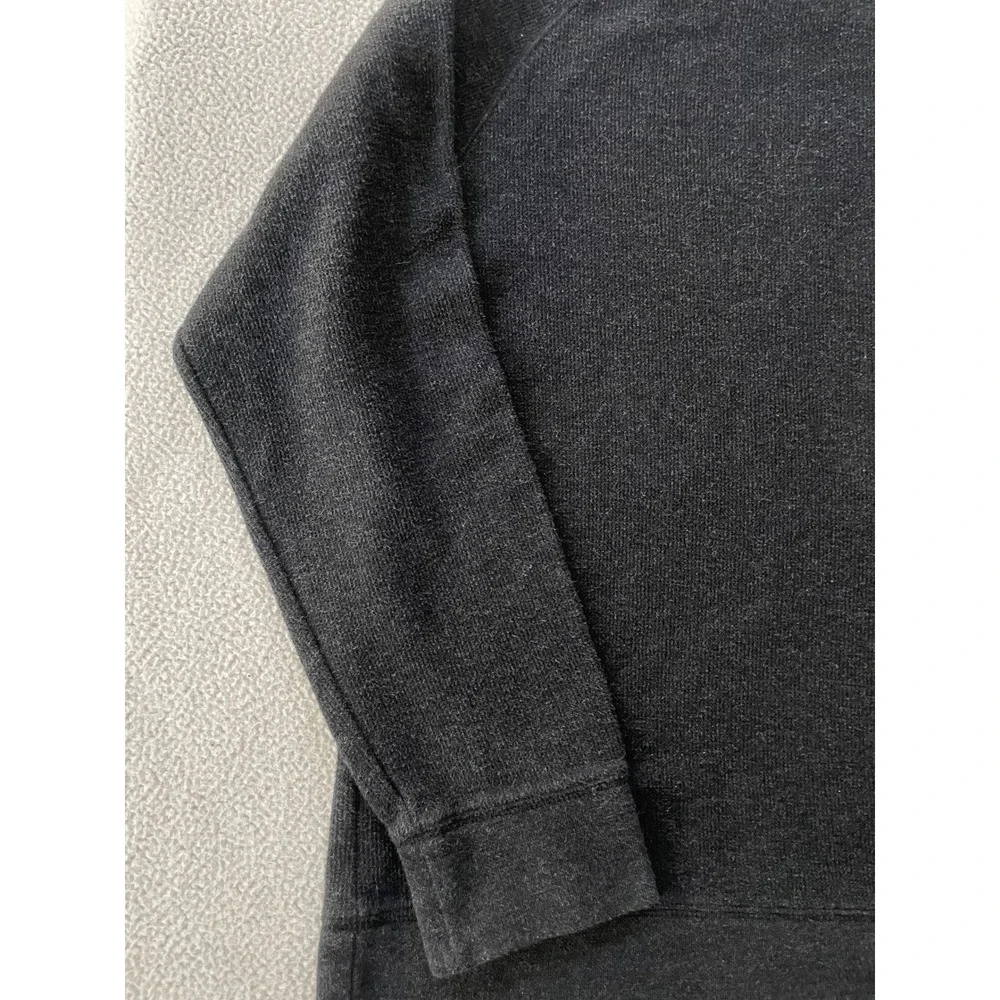 Banana Republic Mens Large Sweater Charcoal Gray Raglan Crewneck Cotton Blend